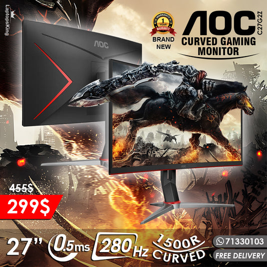 Aoc 27" C27G2Z 280hz 0.5ms 1500r Fhd Curved Gaming Monitor (Brand New)