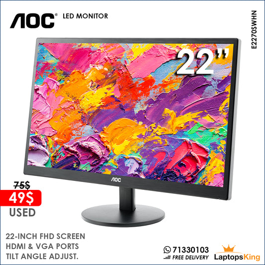 Aoc 22" E2270SWHN Fhd Led Monitor (Used Very Clean)