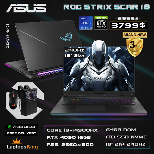 Asus Rog Strix Scar 18 G834JYR-N6403 Core i9-14900hx RTX 4090 240hz 2k+ Gaming Laptop Offer (Brand New)