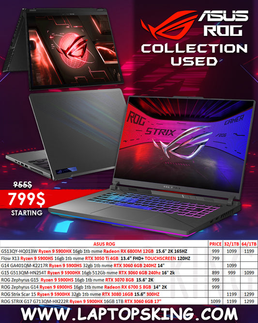 ASUS ROG COLLECTION (USED VERY CLEAN)