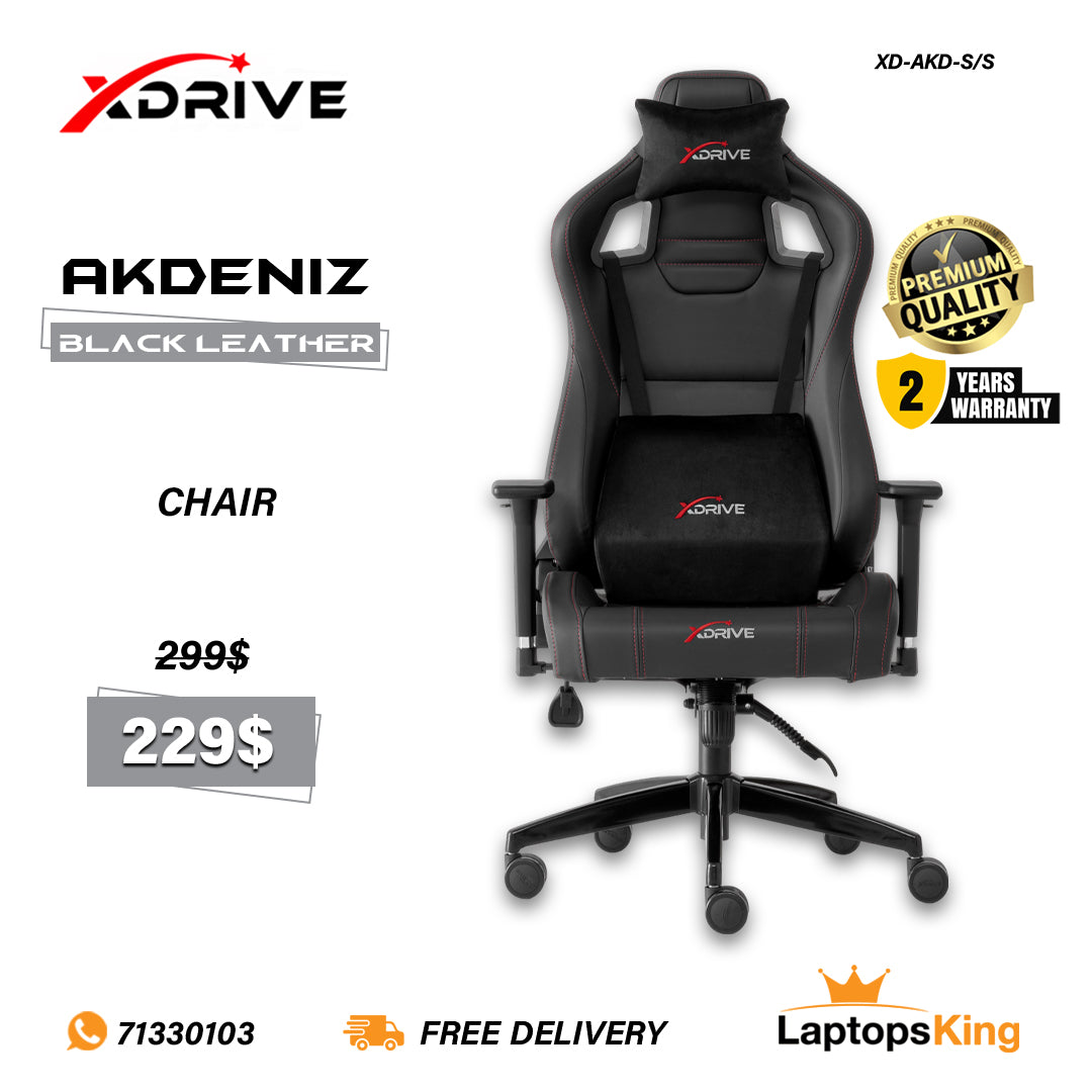 Xdrive Akdeniz XD-AKD-S/S Black Leather Chair (Brand New)