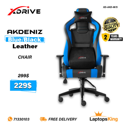 Xdrive Akdeniz XD-AKD-M/S Blue/Black Leather Chair (Brand New)