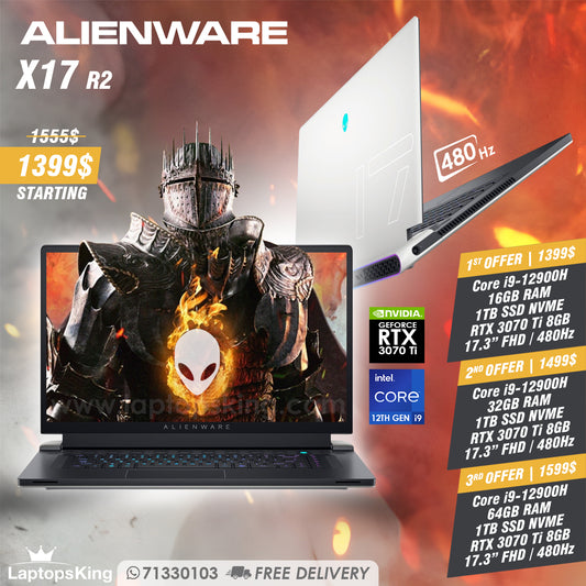 Alienware X17 R2 Core i9-12900h Rtx 3070 Ti 480hz 17.3" Gaming Laptops (New OB)