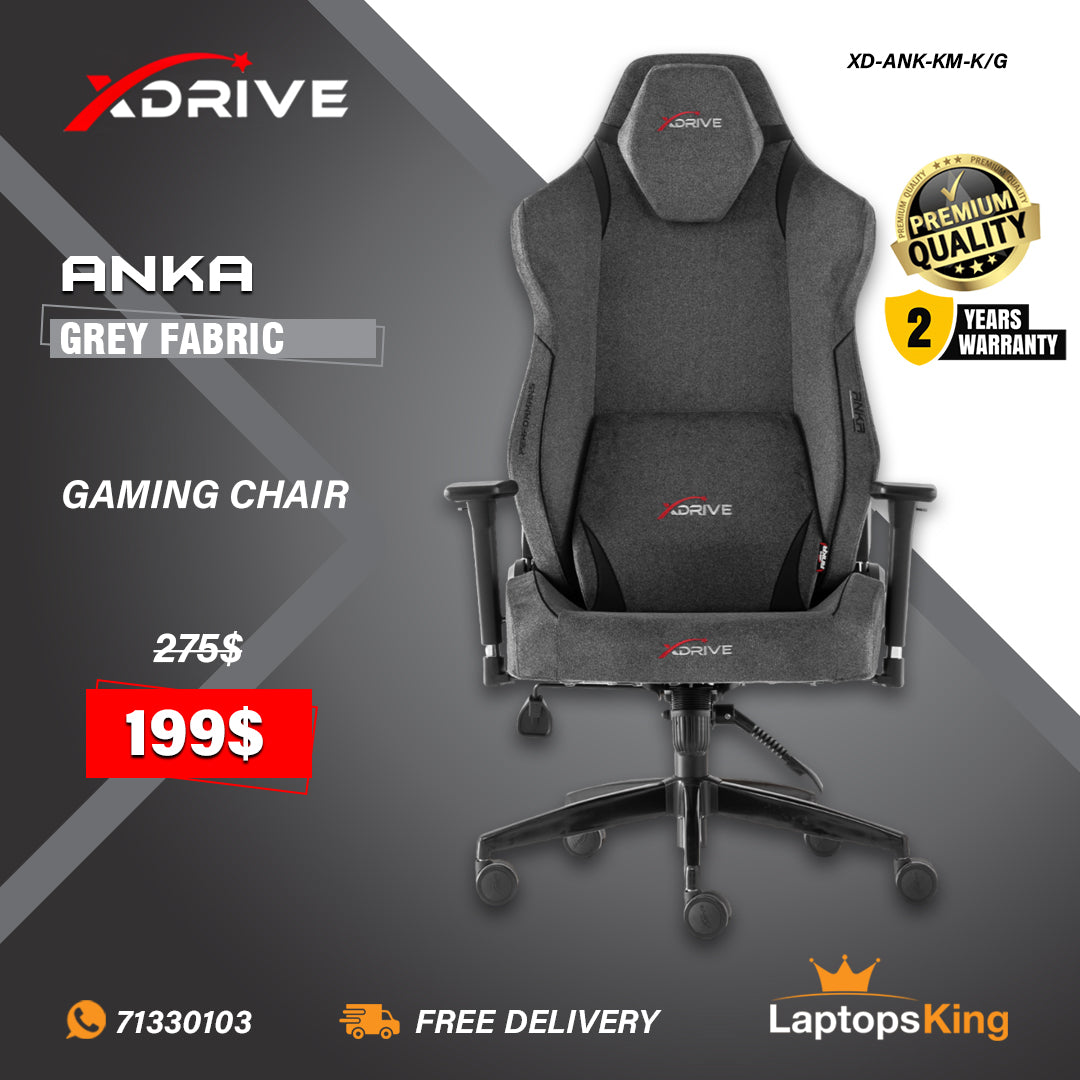 Xdrive Anka XD-ANK-KM-K/G Grey Fabric Chair (Brand New)