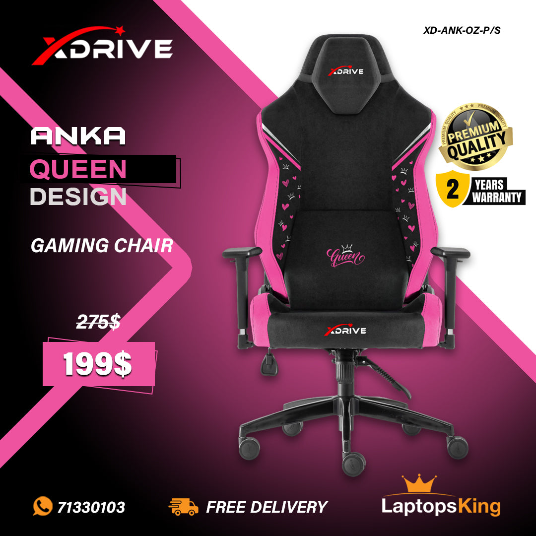 Xdrive Anka XD-ANK-OZ-P/S Pink/Black Queen Design Chair (Brand New)