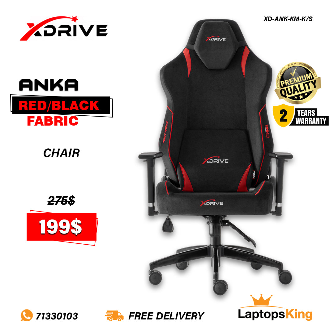 Xdrive Anka XD-ANK-KM-K/S Red/Black Fabric Chair (Brand New)