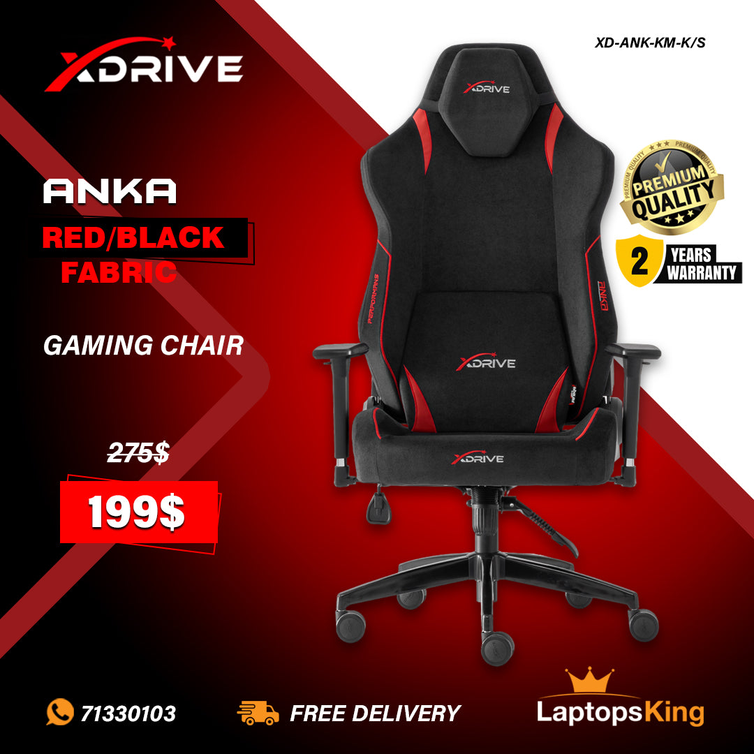 Xdrive Anka XD-ANK-KM-K/S Red/Black Fabric Chair (Brand New)