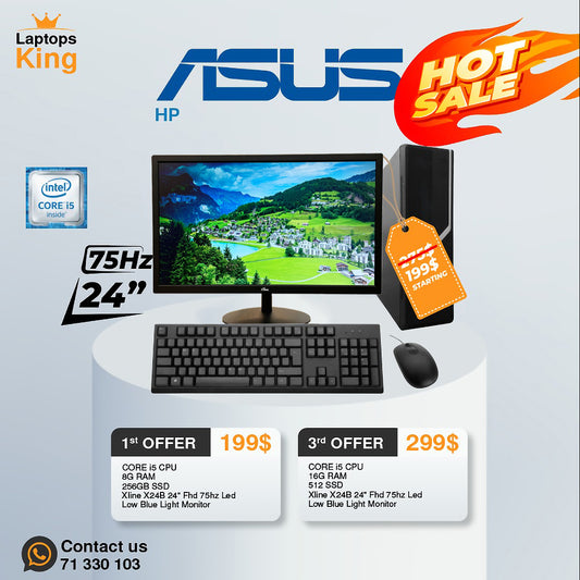 Asus - Xline | Core i5 24" FHD 75hz Led | Desktop Computer Setup Offers