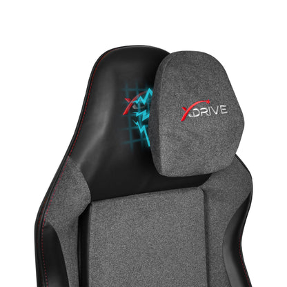 Xdrive Atak XD-ATK-G/S Grey Fabric & Black Leather Chair (Brand New)