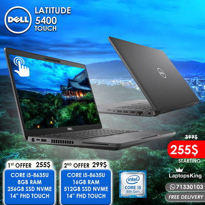 Dell Latitude 5400 Core i5-8635u Touch 14” Laptops (Open Box)