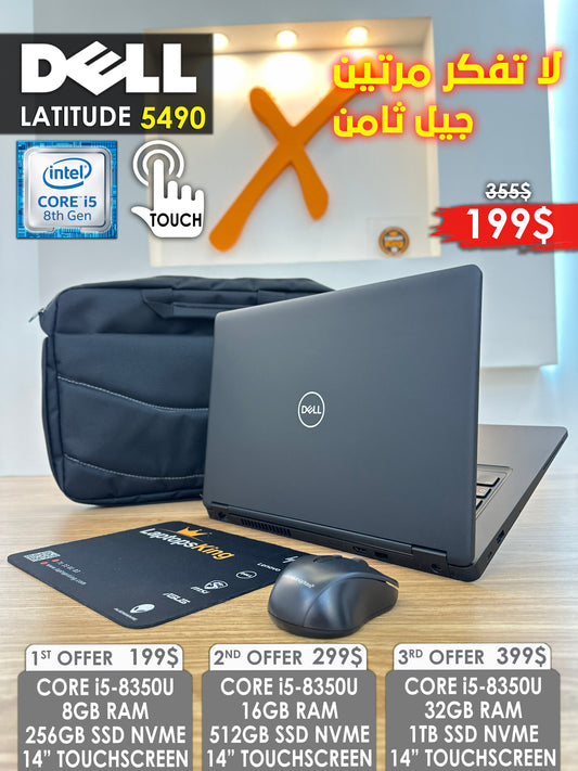 DELL LATITUDE 5490 CORE i5-8635U 14” FHD TOUCHSCREEN LAPTOP (OPEN BOX WITH WARRANTY)