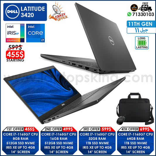 Dell Latitude 3420 Core i7-1165G7 VGA Iris Xe Laptop Offers (New OB)