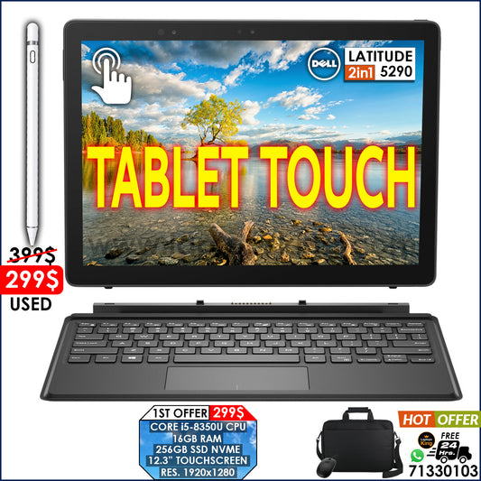 Dell Latitude 5290 2in1 Intel i5 8th Gen Cpu Detachable Touch Laptops (Used Very Clean)
