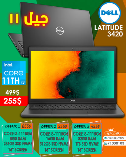 DELL LATITUDE 3420 CORE i3-1115G4 14" LAPTOP OFFERS (new ob 1yr warranty)