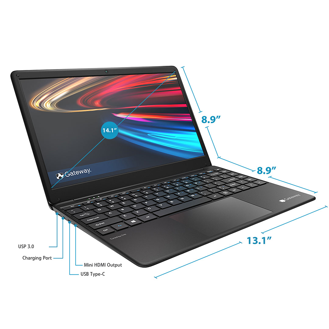 Acer Gateway GWTN141-5BK Intel DC CPU 14.1" Fhd Ultra Slim Laptop (Brand New)