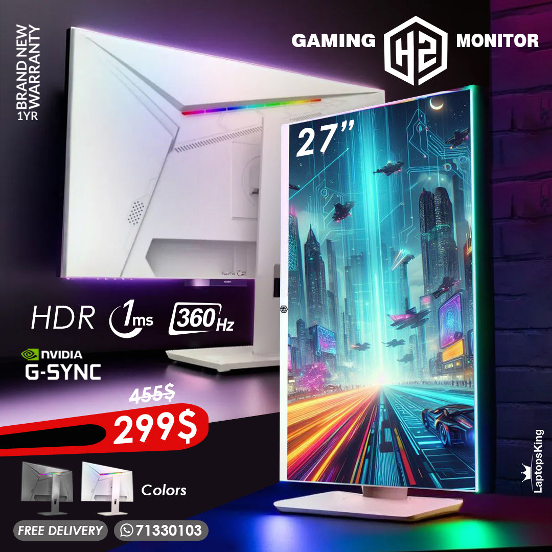 H2 | Pro 360HZ 1MS HDR RGB 27" Gaming Monitor (Brand New)