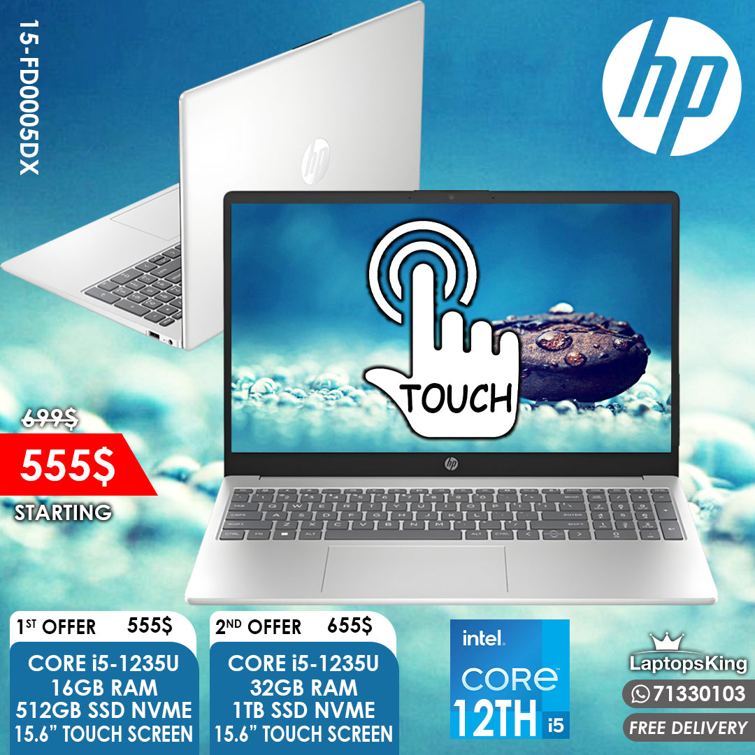 HP 15-FD0005DX CORE i5 15.6" FHD TOUCH SCREEN LAPTOPS (BRAND NEW)