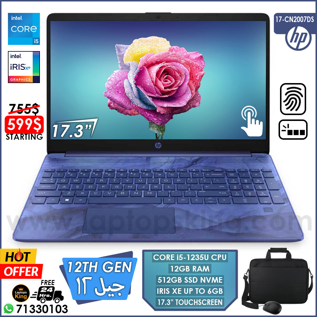 HP 17-CN2007DS Core i5-1235u Iris Xe 17.3" Touch Laptop (New OB)