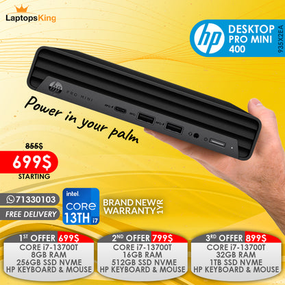 Hp Desktop Pro Mini 400 935X2EA Core i7-13700t Mini Desktop (Brand