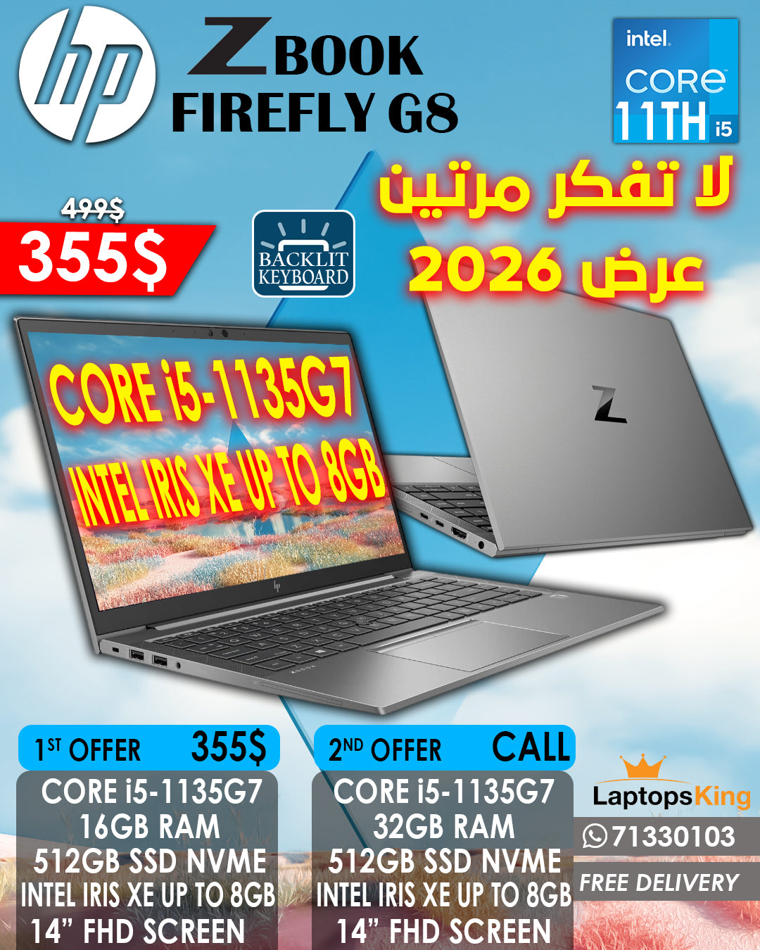 HP ZBook Firefly 14 G8 Intel Core i5-1135G7 14" FHD Iris Xe Laptop (Open Box)