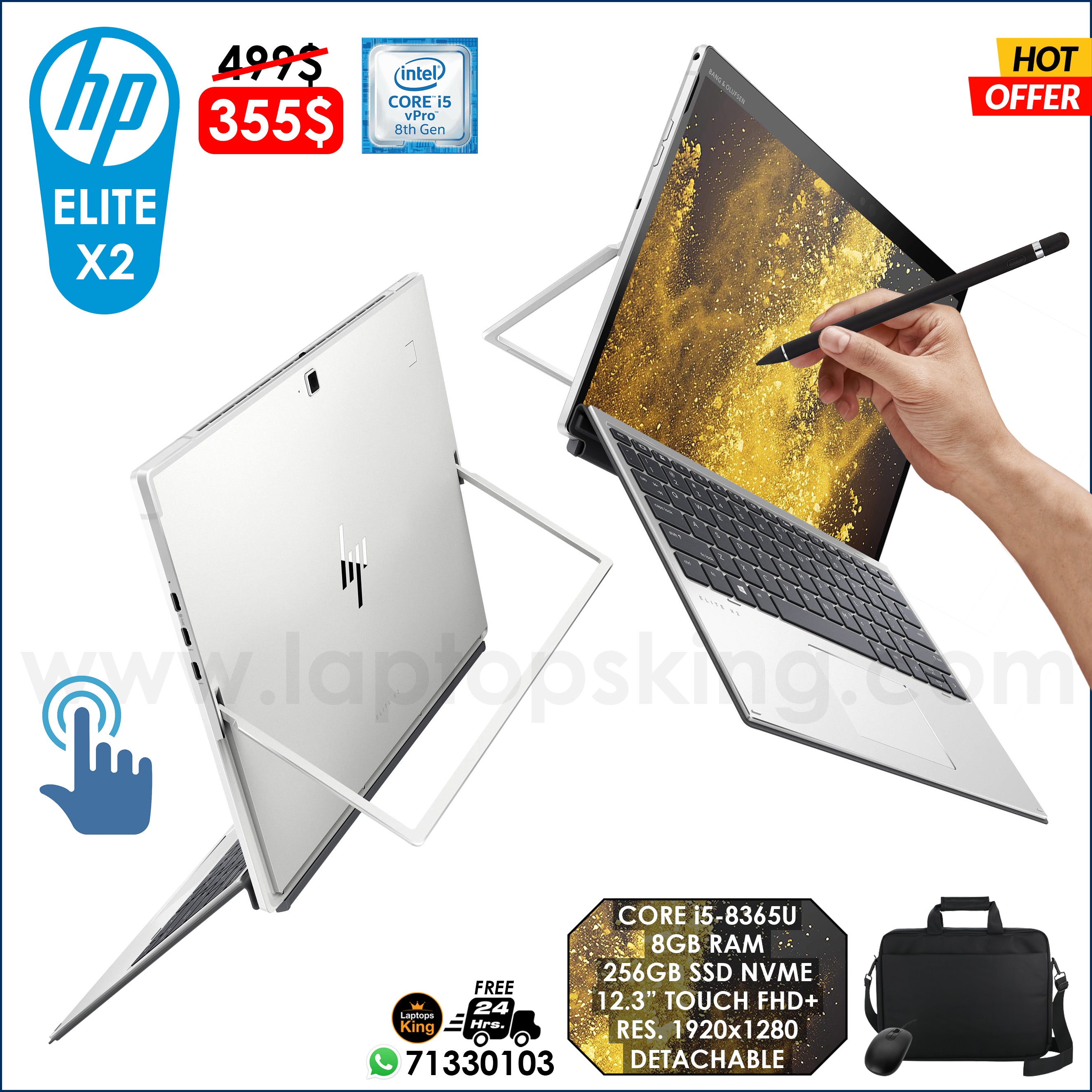 HP Elite X2 2in1 Core i5 8365u Touchscreen With Pen Detachable Laptop Laptops King Lebanon