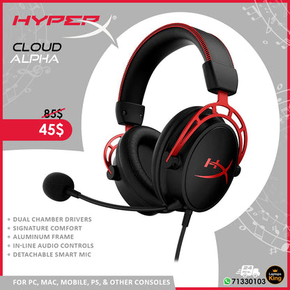 HyperX Cloud Alpha Gaming Headset (New Open Box) – Laptops King