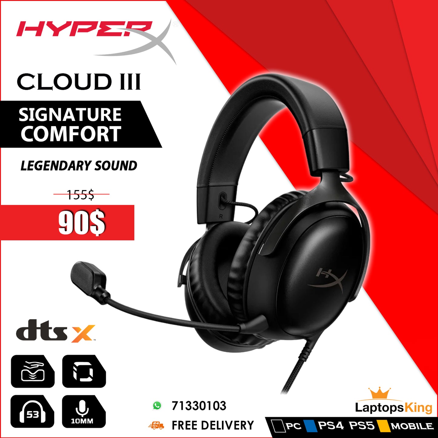 Hyperx Cloud III Gaming Headset (New OB)