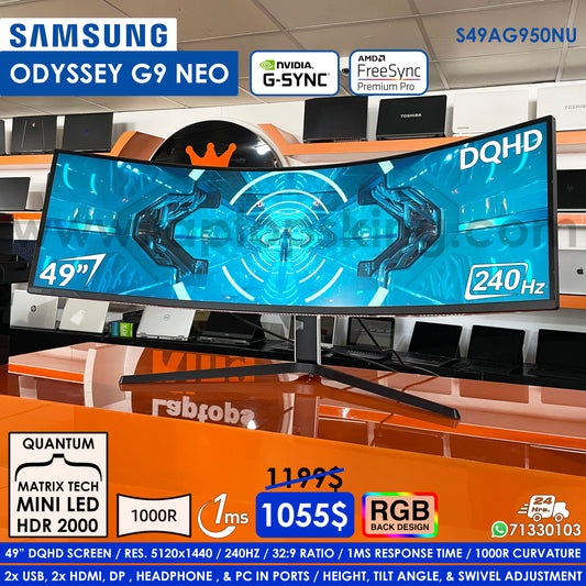 Samsung Odyssey Neo G9 S49AG950NU 49" Quantum Mini-Led Dqhd 240hz 1ms Super Ultra-Wide 1000r Curved Gaming Monitor (New Open Box)