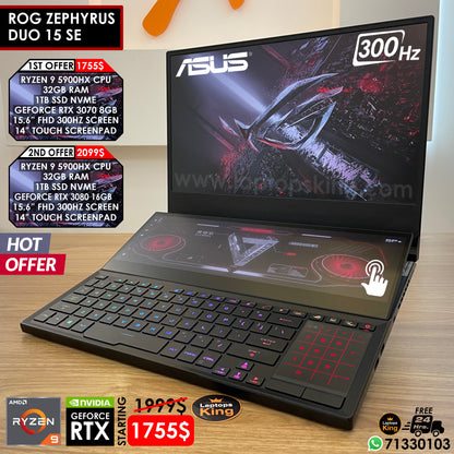 Asus Rog Zephyrus Duo Rtx 3080 Laptop Asus Rog Zephyrus Duo 15 SE