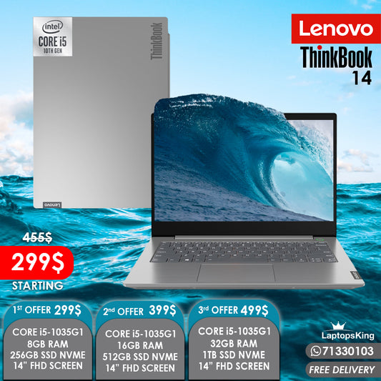 Lenovo Thinkbook 14 Core i5-1035g1 14” Laptops (New OB)