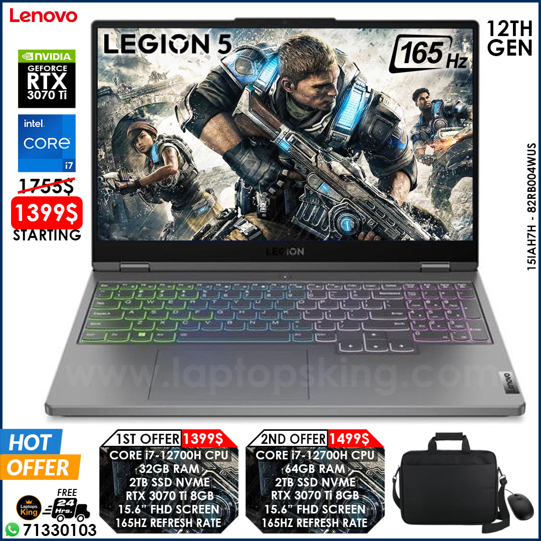 Lenovo Legion 5 15IAH7H - 82RB004WUS Core i7-12700h Rtx 3070 Ti 165Hz Gaming Laptop Offers (New OB)