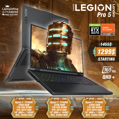 Lenovo Legion Pro 5 16ARX8 Ryzen 7 7745hx Rtx 4070 165hz Qhd+ 16" Gaming Laptop Offers (New OB)