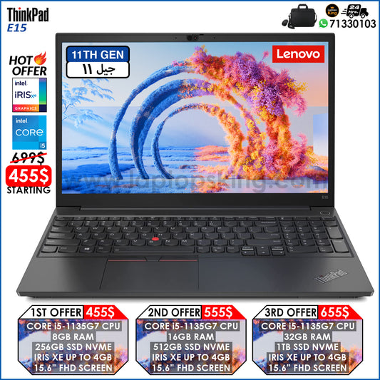 Lenovo ThinkPad E15 20TDS00B00 Core i5-1135g7 Iris Xe Graphics Laptop Offers (New OB)