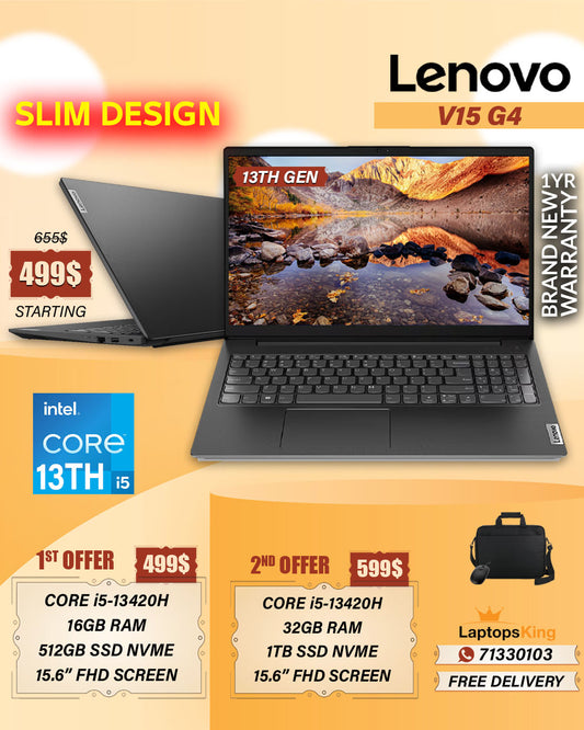 Lenovo V15 G4 IRU 83A10099AK Core i5-13420h 15.6" Fhd Laptops (Brand New)