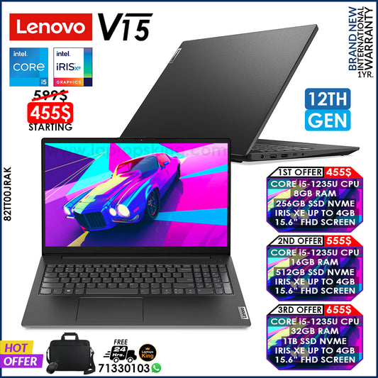 Lenovo V15 82TT00JRAK Core i5-1235u Iris Xe Laptop Offers (Brand New)