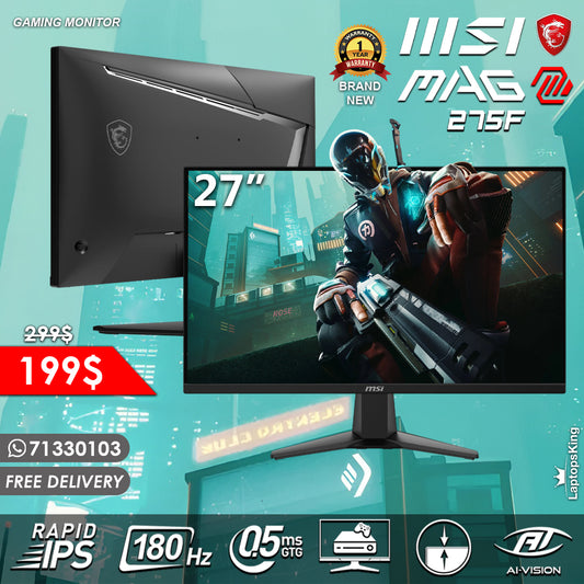 Msi Mag Series 275F 180hz 0.5ms True Color Rapid Ips Ai Vision 27” Gaming Monitor (Brand New)