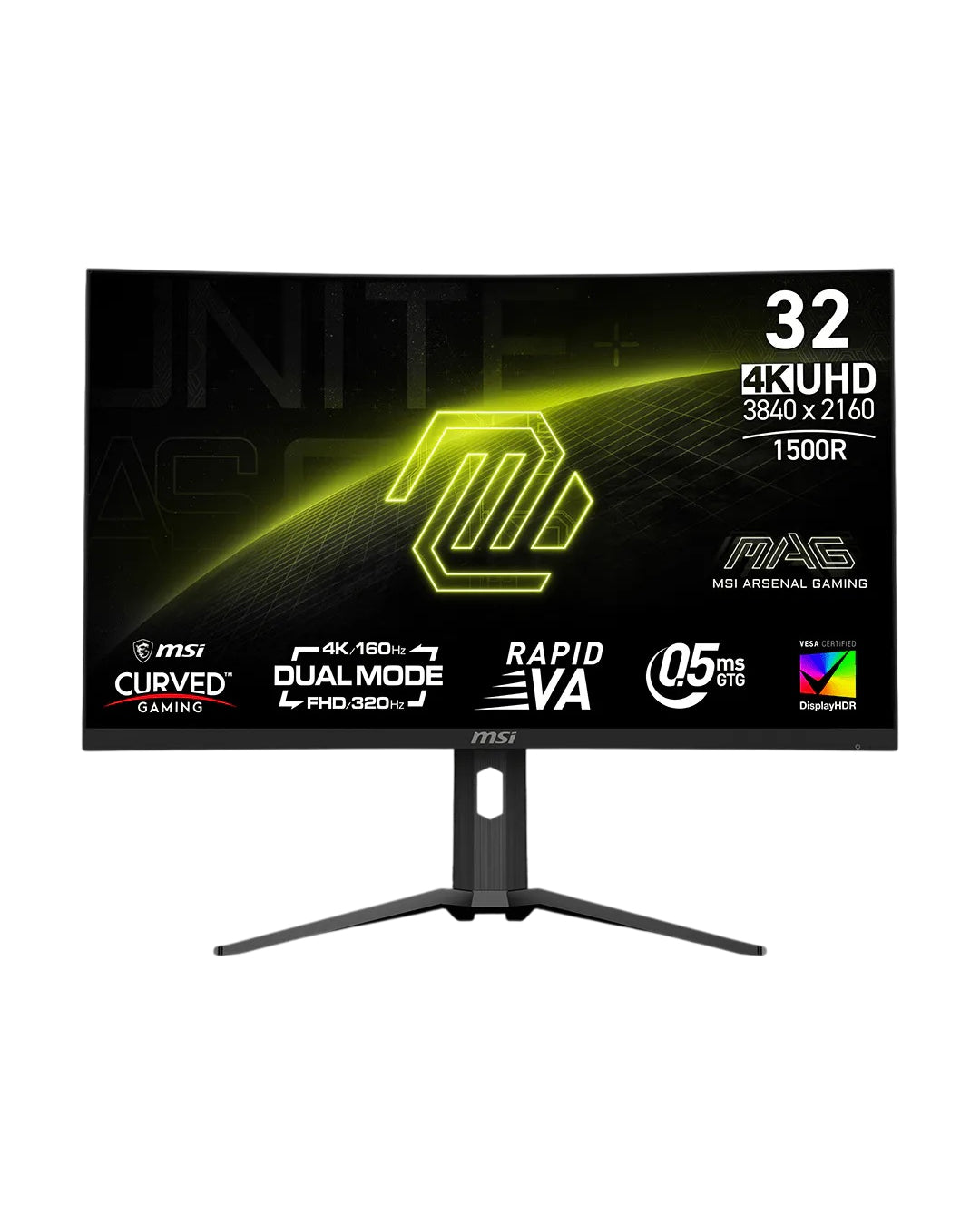 MSI 321CUPDF 32" Dual Mode 4K 160Hz / FHD 320Hz Curved Monitor (New)