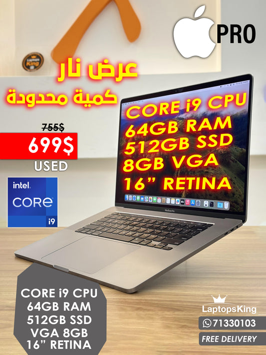 APPLE MACBOOK PRO 16-INCH i9 2019 TOUCHBAR LAPTOP OFFERS