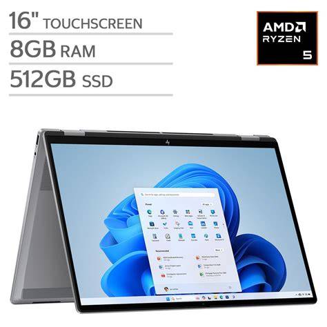 HP OmniBook Ultra Flip 16-BE0005CL 2-in-1 Laptop AMD Ryzen AI 5 220 AMD Radeon 740M 8GB RAM 512GB NVMe 16" 2K Touchscreen x360 (New)