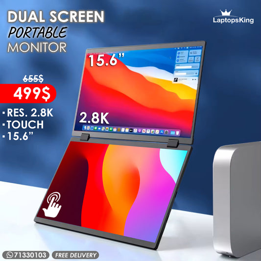 Dual Screen Portable Monitor 2.8k 15.6” Flip Touch (Brand New)