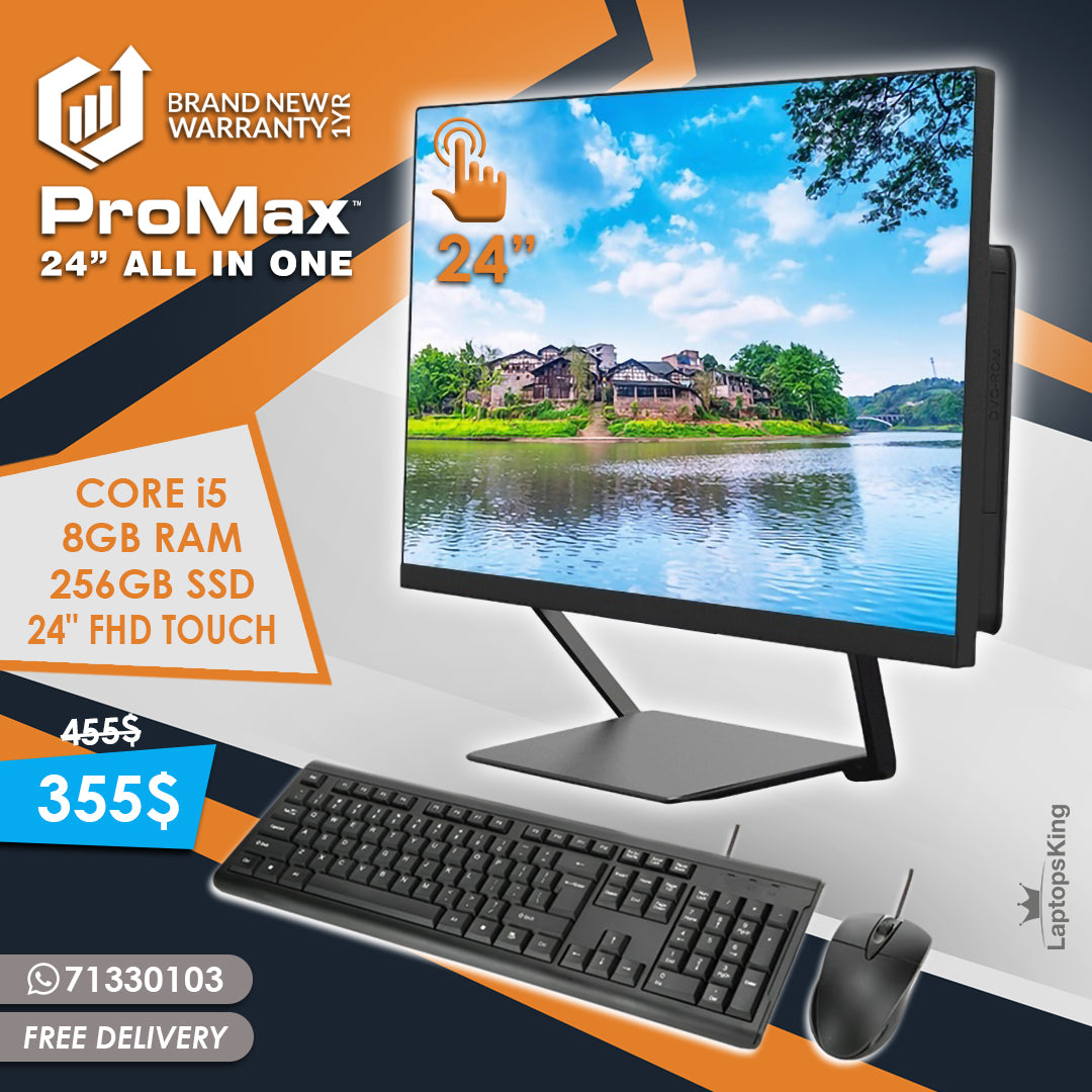 Promax 24” All In One Core i5 Fhd Touch Desktop Computer (Brand New)