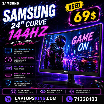 Samsung Curved FHD 144Hz Gaming Monitor 24" (Used)
