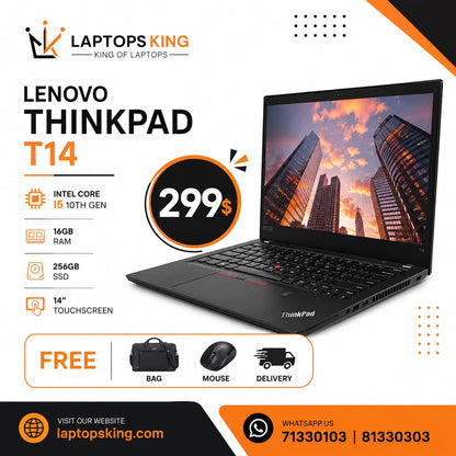 Lenovo ThinkPad T14 Core i5 10th Gen 16GB RAM 256GB SSD Business Laptop 14"