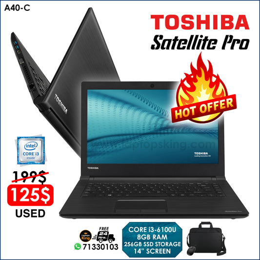 Toshiba Satellite Pro A40-C Core i3-6100u 14" Screen Laptop Offer (Used With Warranty)