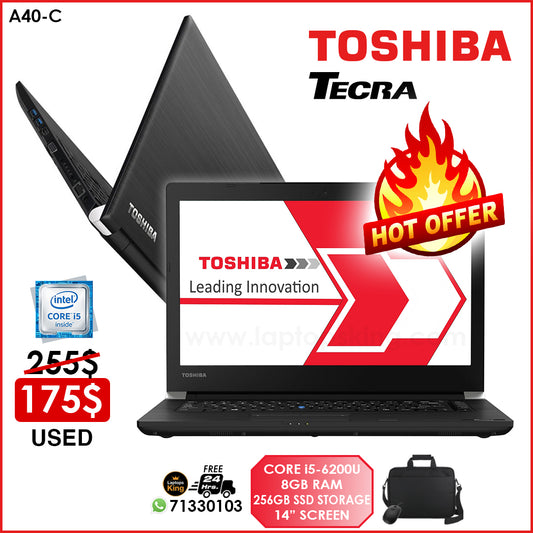 Toshiba Tecra A40-C Core i5-6200u 14" Screen Laptop Offer (Used With Warranty)