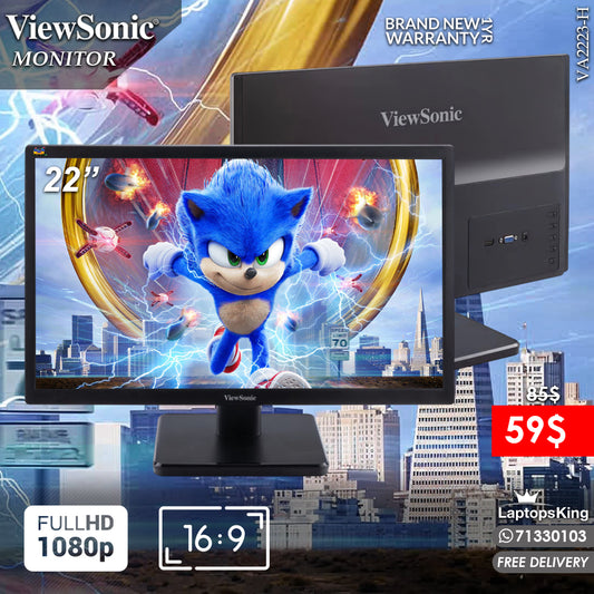 VIEWSONIC 22" FHD VA2223-H MONITOR (BRAND NEW 1YR WARRANTY)