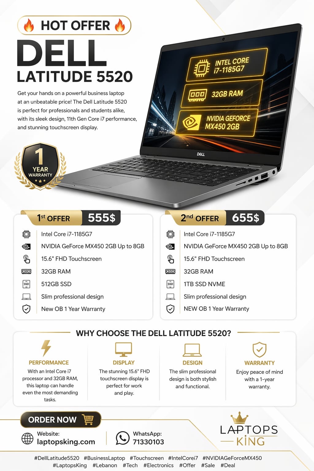 Dell Latitude 5520 Intel Core i7-1185G7 15.6