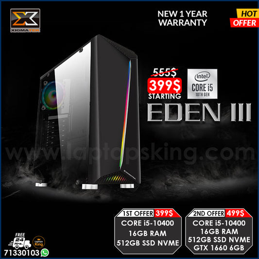 Xigmatek Eden III Core i5-10400 RGB Gaming Desktop Computer Offers (New)
