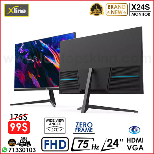 Xline X24S 24" Fhd 75hz Zero Frame Led Low Blue Light Monitor Offer (Brand New)