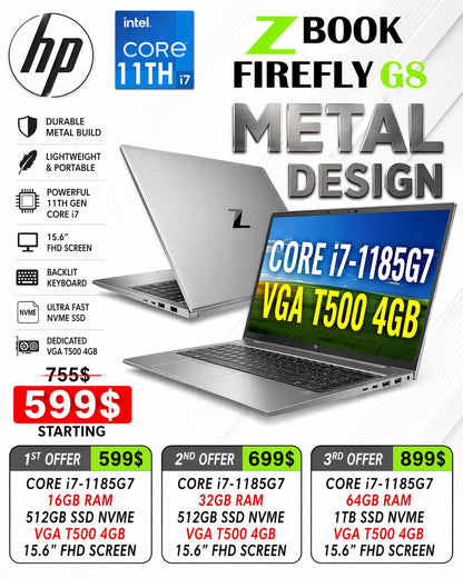 HP ZBook Firefly 15 G8 i7-1185G7 15.6-inch Workstation Laptop (Open Box)